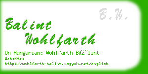 balint wohlfarth business card